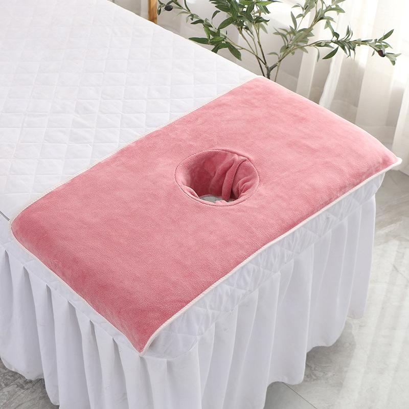 3 Pcs Thickened Beauty SPA Massage Table Planking Face Towel With Hole Bed Bandana Beauty Salon Bed Head Towel