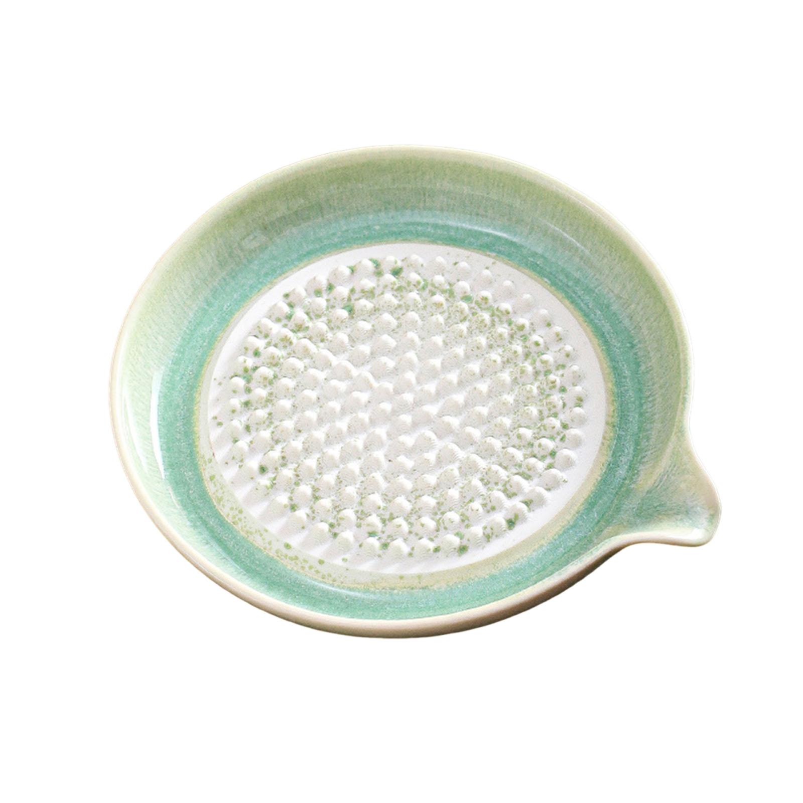 Ceramic Grater Plate with Spout Porcelain Ginger Grater Reusable Household Ceramic Grinding Disc Gift for Cooking Enthusiastic зелёный