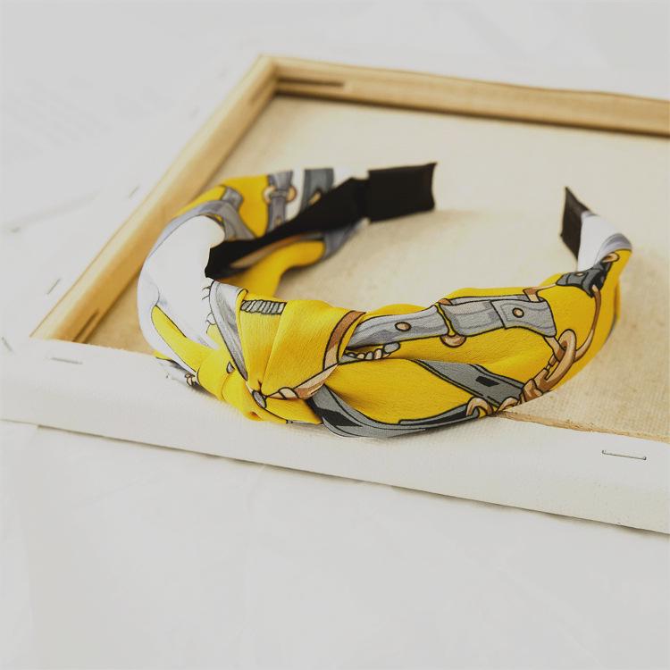New Satin-knotted Hairband - Wide Version with Rolled Edge Chain End - Women's Hair Accessory for Grooming and Face Care
