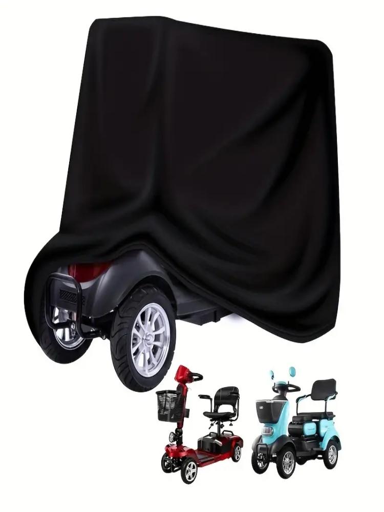 

1pcs Waterproof Mobility Scooter Storage Cover 210D - Tear Resistant Wheelchair Protector - UV, Snow, Dust 140x66x91cm чёрный