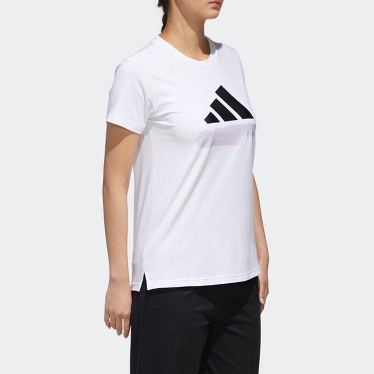 Adidas Sub Logo Tee Casual Sports Round Neck Short Sleeve T-Shirt Women Tops White GL5637