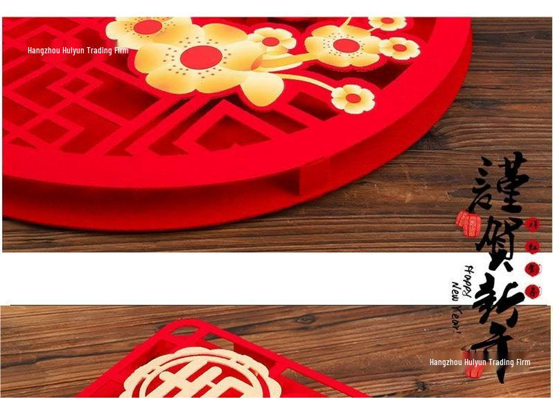 3D Fu Character Couplet Pendant Decorations for New Year & Spring Festival TV Background Wall