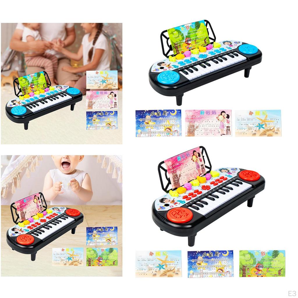 24 Keys Electronic Pianos Musical Learning Educational Toy with Piano Sheet Portable
