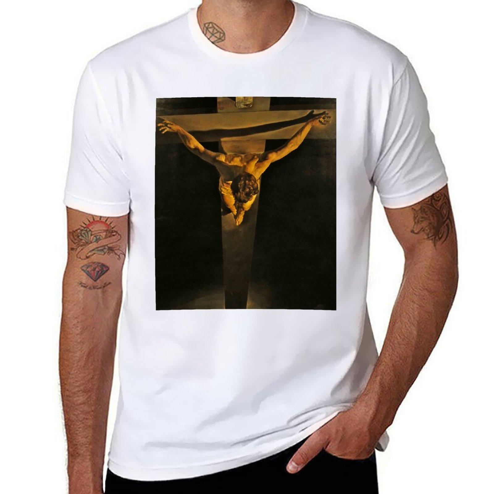 

Salvador Dali Painting Christ Of Saint John T-Shirt t shirt man plain t shirts for man graphic vintage T-Shirt XL
