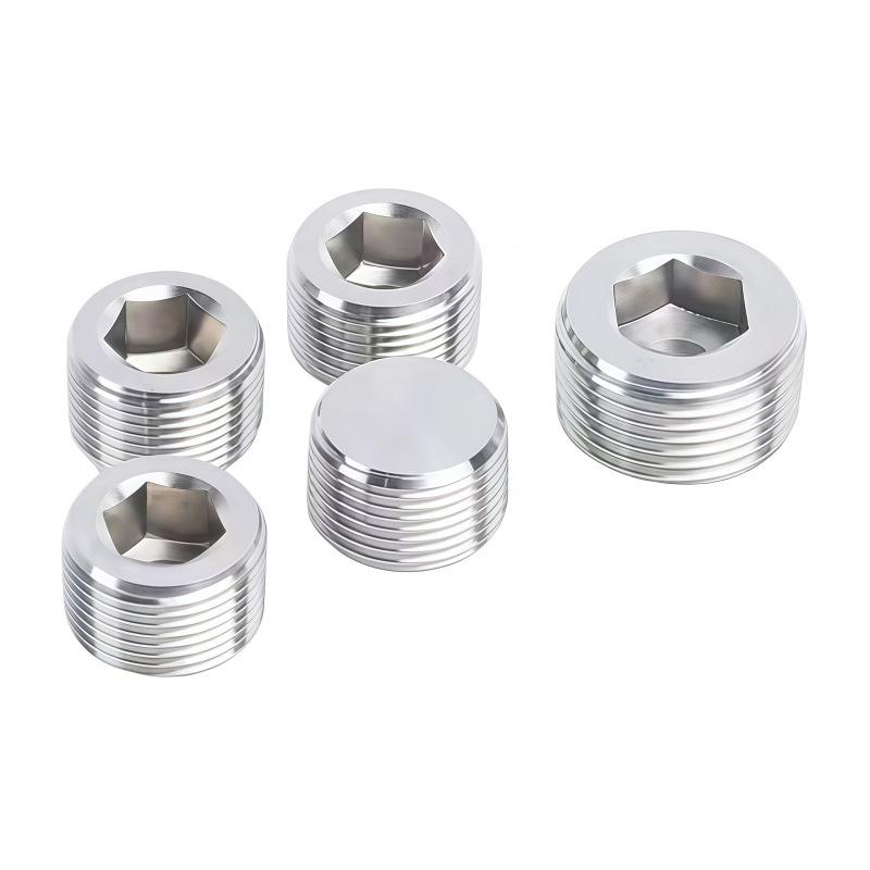 304 Stainless Steel Hex Socket Pipe Plug, Threaded Blind Plug, Oil Plug, Throat Plug In Sizes: 1/8", 1/4", 3/8", 1/2", 3/4".