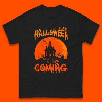 Halloween Kommt Horror Gruselig Geist Spukhaus Gruselige Jahreszeit Herren T-Shirt Top