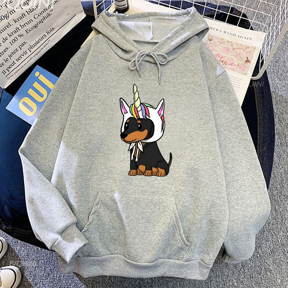Dachshund Cute Dog Print Hoodie Design Autumn Winter Men's Women's Sweatshirt Fleece Oversized Couples Casual Streetwear Hoodies