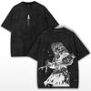 Manga VINLAND SAGA T-shirt Thorfinn Printed T Shirt Vintage Y2k Washed Oversized Tshirt Summer Short Sleeve Cotton Tees Tops