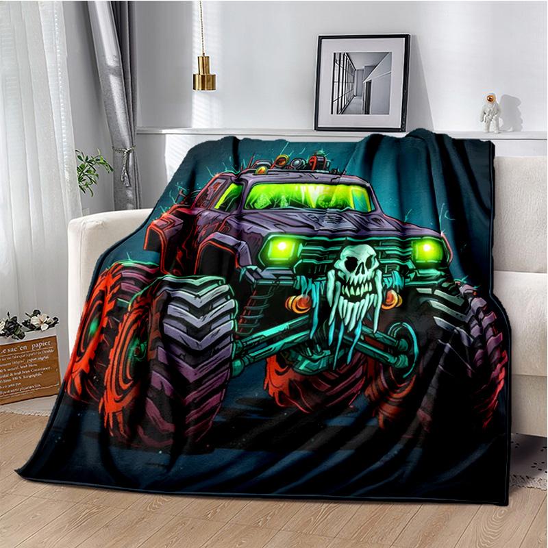 M-Monster Jam Grave Digger Truck Sofa Blanket Lightweight Warm Insulation Blanket Bed Office Car Knee padsThrow Blanket