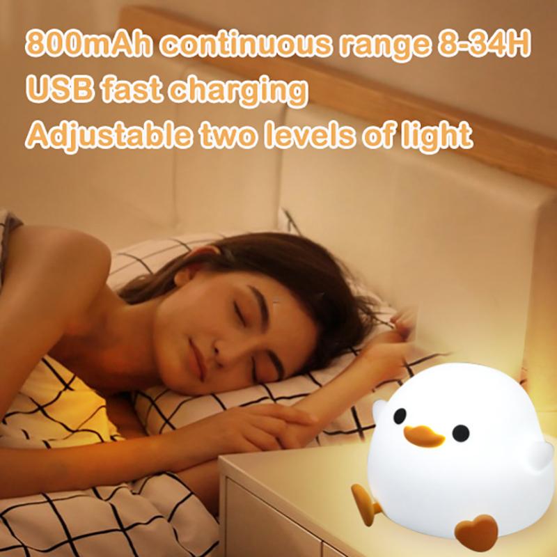 Cute Animalnight Light Silicone Nursery Sleeping Lamp Touch Control Nightlights Usb Rechargeable Table Lamp For Baby Child