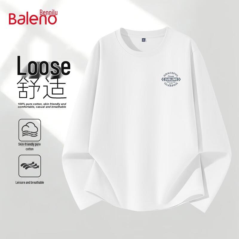 

Baleno Men s Pure Cotton Long Sleeve Round Neck T-Shirt 3XL