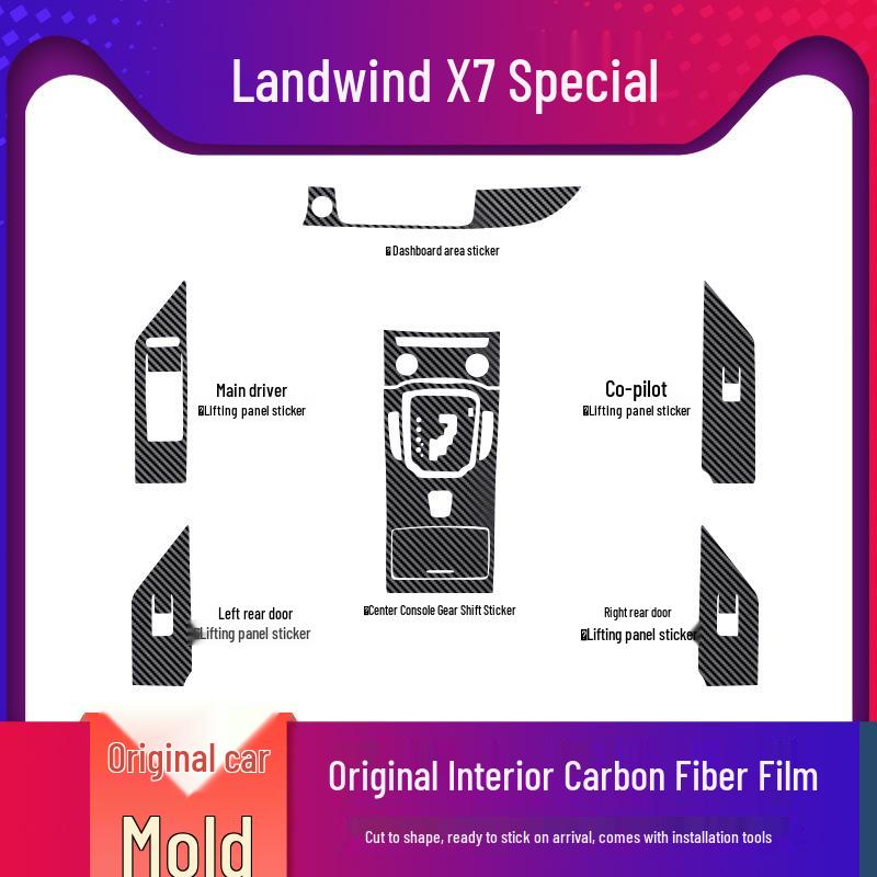 Landwind X7 (2015-2018) Carbon Fiber Interior Sticker Set