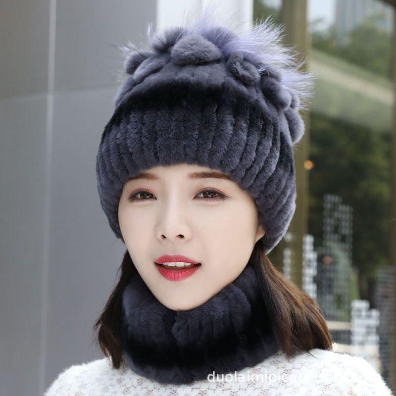 New Women's Warm Hats Warm Knit Hats for Fall and Winter Versatile Faux Fur Hats
