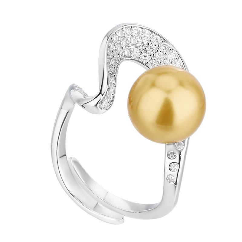 Jewelry Pearl Ring Jewelry Nanyang Zhuhai Macao White Bead Mysterious Grey Bead Women