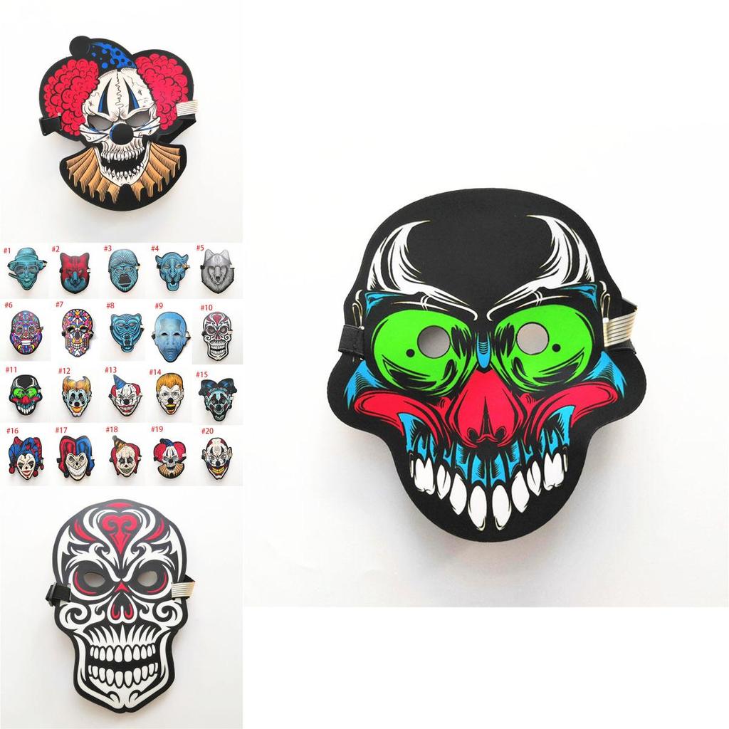 Premium Quality Sound Activated Led Mask For Halloween Dance Rave Edm Events