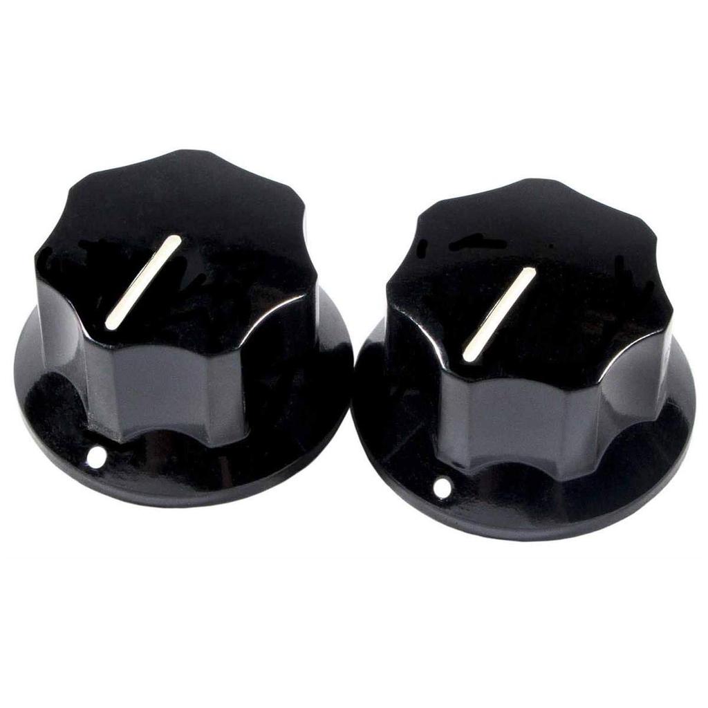 Fender Parts Pure Vintage 1965 Skirted Black Jaguar® Knobs, (2),