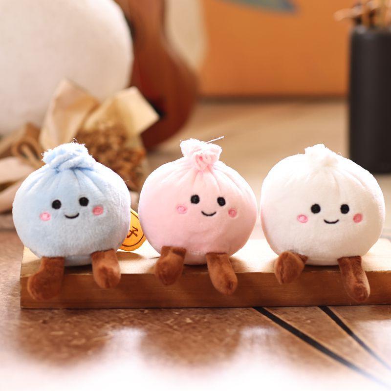 1Pcs Little Bun Keychain Doll Plush Toy Mini Couple Backpack Pendant Doll Decoration Girl'S Gift Diy Accessories
