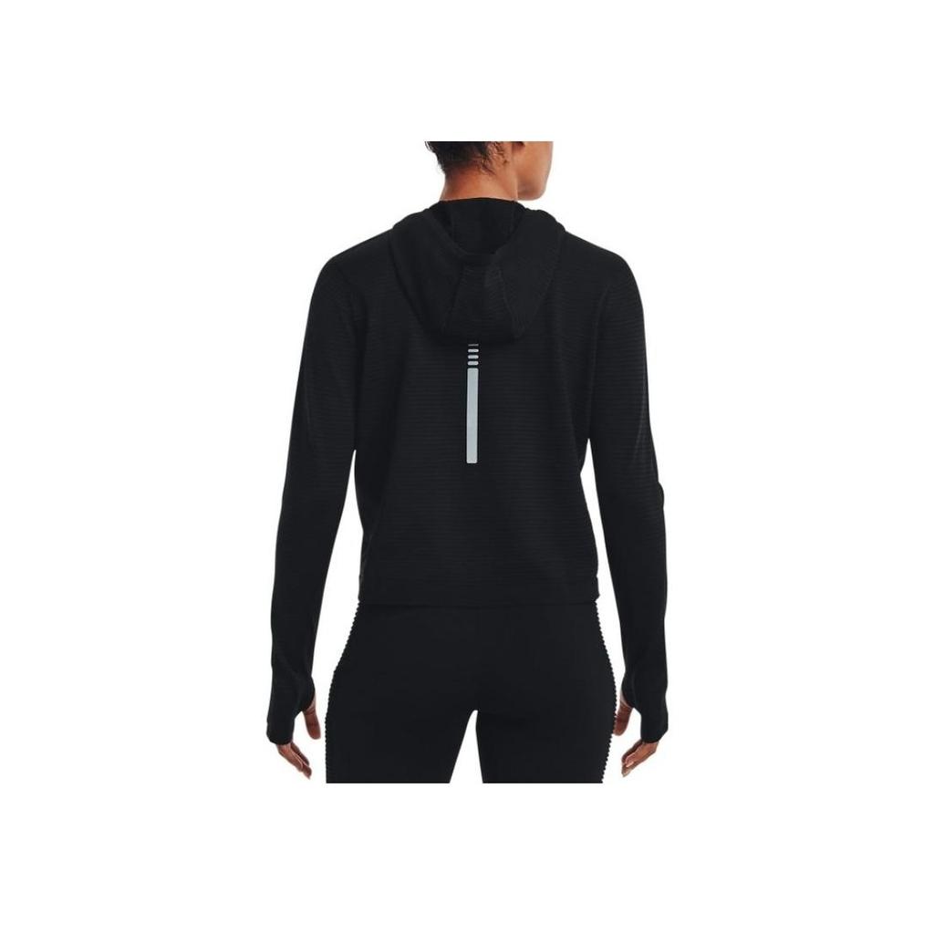 Under Armour Solid Thumb Hole Design Hooded Sports Long Sleeve T-Shirt Women Tops Black 1375076-001