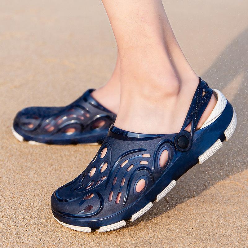 Men's Lightweight PVC Sandals Platform Slippers 2024 Summer Slip On Shoes Male Vacation Beach Sandals Flip Flops Man Size 40-45