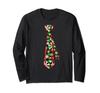 Christmas Tie Tee - Men's Christmas Red Buffalo Check Tie Long Sleeve T-Shirt