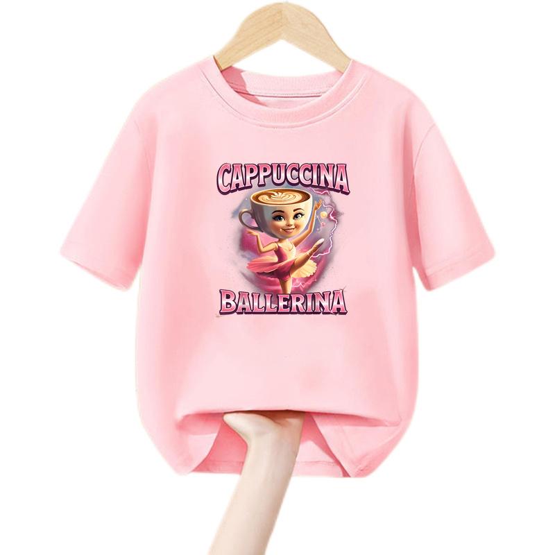 Children Summer Shirt Italian Brainrot Cartoon T-shirt for Boys AI Printed Top Short Sleeved Tees