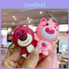Adorable Strawberry Bear Plush Keychain Cute Cartoon Keyring For Couples And Gifts