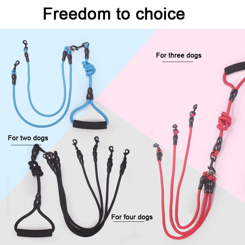 Pet Dog Leash Nylon Rope Double Dual Two Heads Dogs Leash 2 Way Coupler Walk Two And More Dogs Collars Harness Leads Dog Leashes
