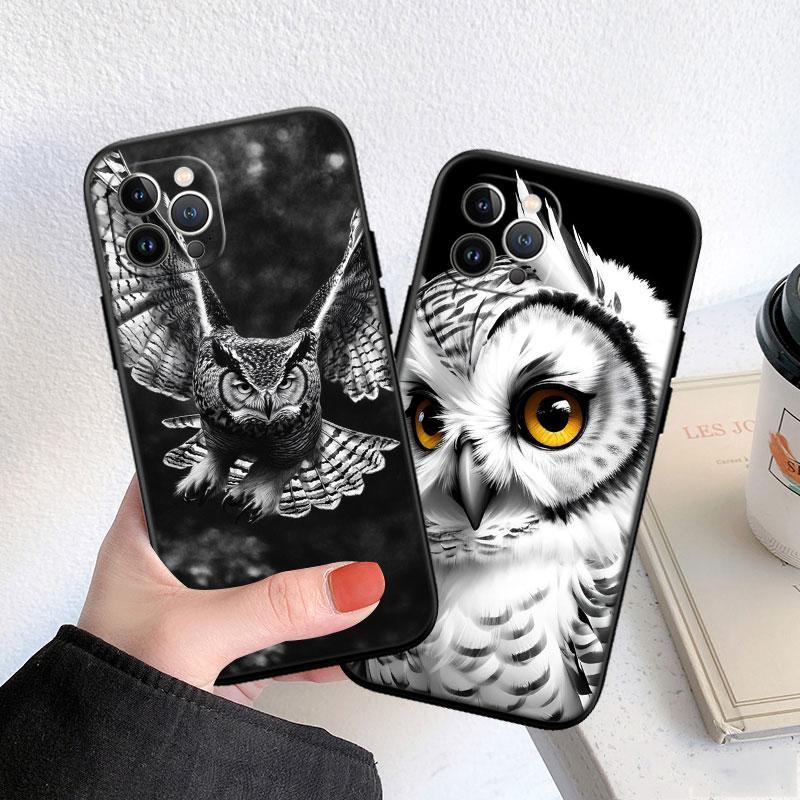 LO20 Cartoon Art Owl Soft Shell Phone Case for Redmi Note 13 14 Pro+ Plus A3 A3X 13X 13C 13R 14S 14C 14R
