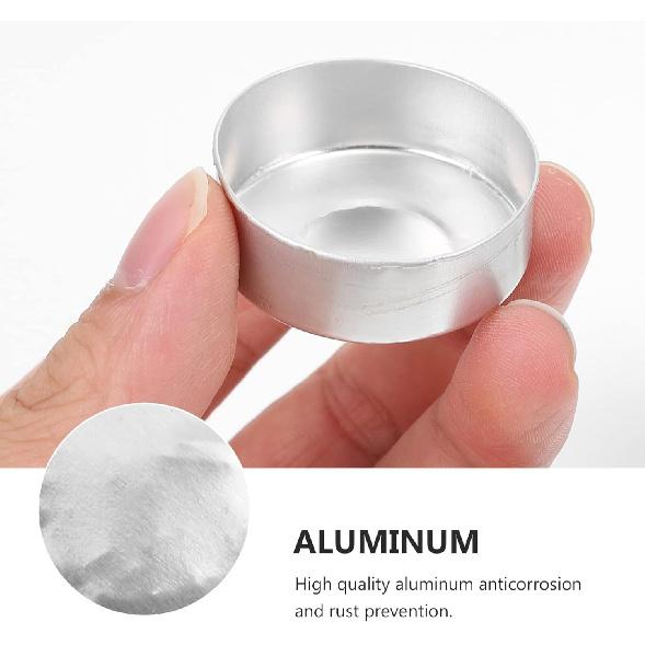 Candle Making Kit 100 Sets Aluminum Tea Light Tins Round Candle Cup with Candle Wicks Empty Wax Case Containers Candle for Christmas Wedding Party