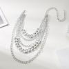 Exaggerated Thick Alloy Chain Necklace Modern Punk Style Layering Jewelry For Women Party Wear Comfortable