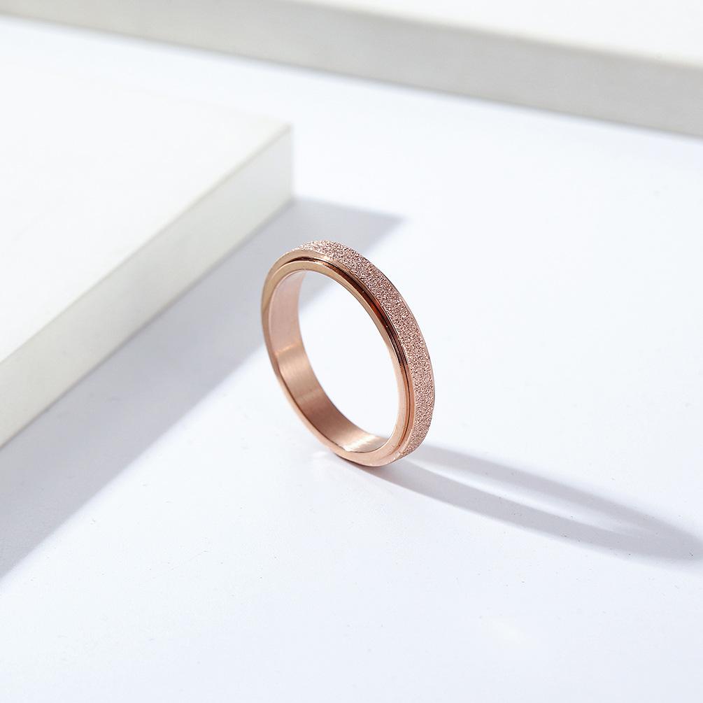 Frosted Titanium Steel Rotating Ring Simple and Neutral Style Marriage Proposal for Men and Women