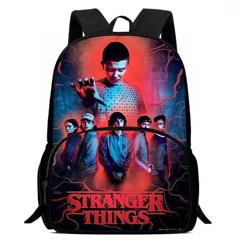 Stranger Things Printed Backpack Stranger Things5 Student School Bag Cartoon Lightweight Front Bag Backpack