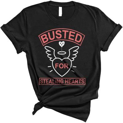 Herzdieb Lustiger Amor Heiratsantrag Liebhaber Passendes Paar Valentinstag Unisex T-Shirt Schwarz