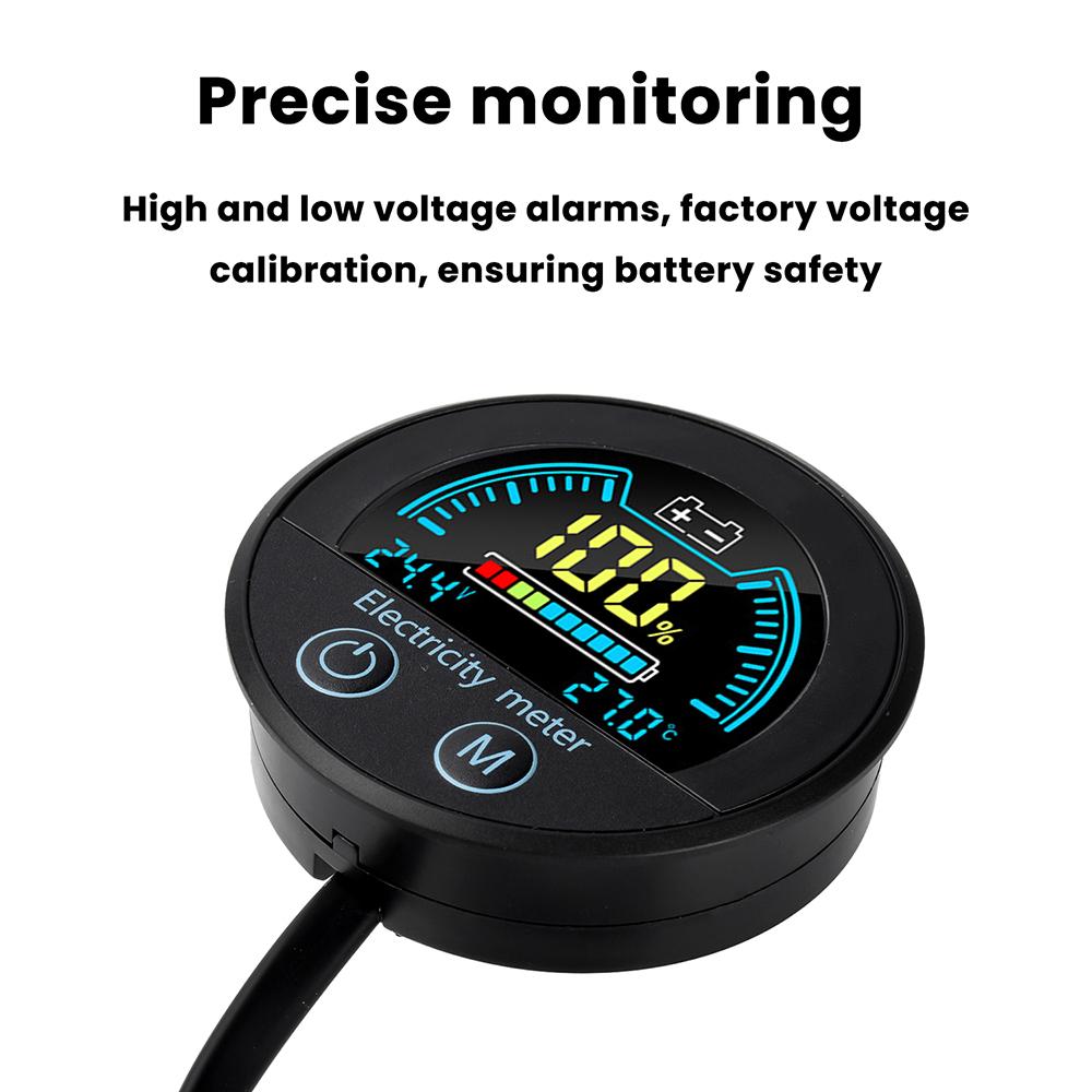 5918 DC 7–100V Digital Circular Voltmeter Waterproof Battery Capacity Monitor Car Voltage Meter Tester Battery Level Indicator