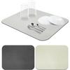 Draining Mat, Diatomaceous Earth with Silver Ions, Made In Japan, Kitchen Dishware (40x30cm, Light Gray)