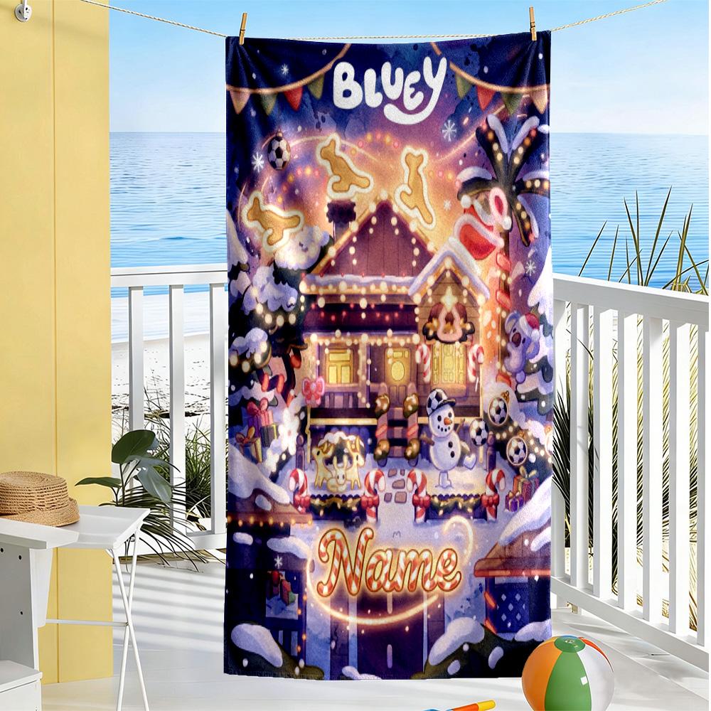 Halloween Night Adventure Personalized Name Beach Towel Soft Durable Quick-Dry Perfect for Traveling Yoga Camping and Swimming