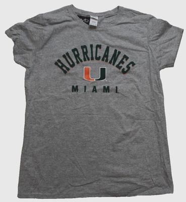 Old Varsity Brand Womens Miami Hurricanes The U Gray Shirt