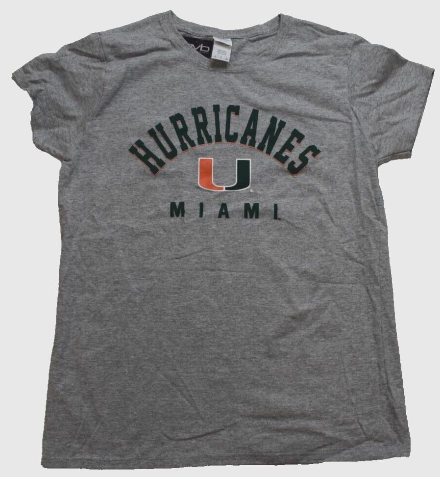 

Old Varsity Brand Womens Miami Hurricanes The U Gray Shirt L