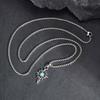Stainless Steel Men's Retro Necklace with Star Moon Turquoise Pendant (PN-2111)