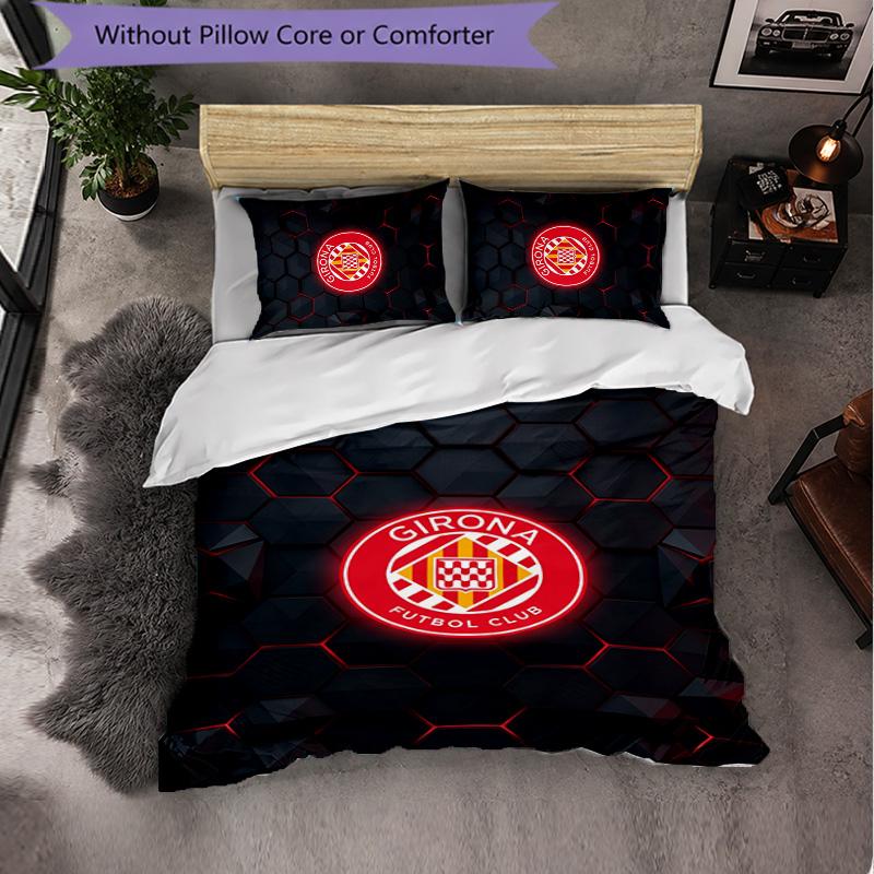 Girona FC Themed Bedding 3Pcs Duvet Cover Set Decorative Bed Linen For Teen Room Home Decoration