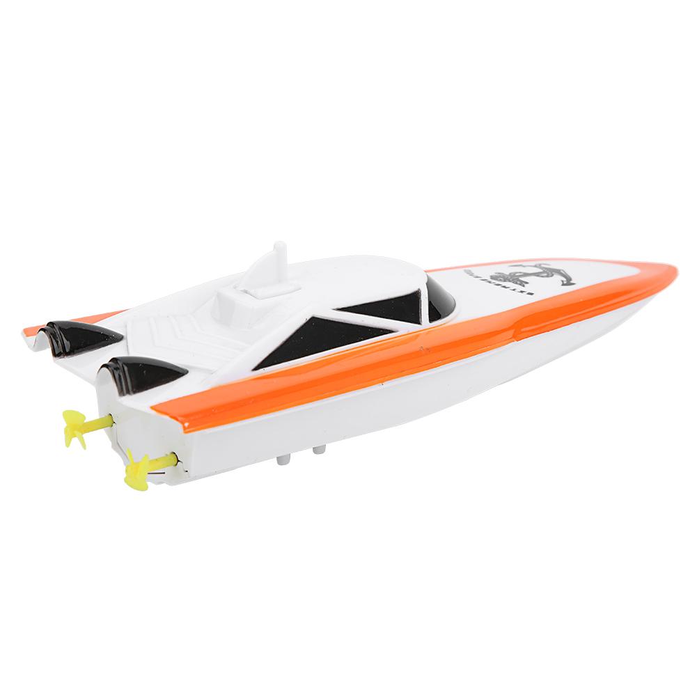 ABS 2.4G Remote Control 4 Channels Mini RC Boat Electric Ship Model Children Water ToyOrange 100B4