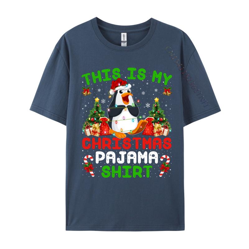 This Is My Christmas Pajama Shirt Emperor Penguin Christmas T-Shirts Adult Tops T Shirt Men Tee Shirt Male