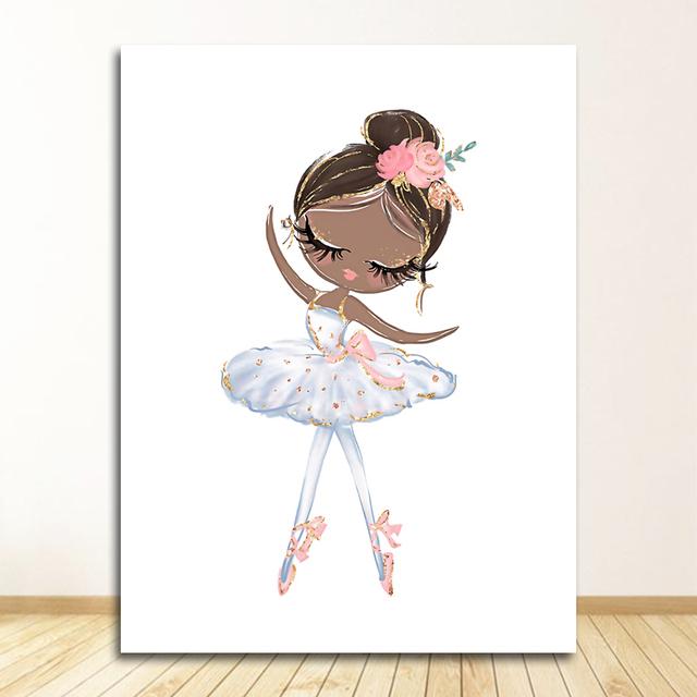Baby Room Decor Living Room Decoration Wall Pictures Dancing Girl Canvas Paintings For Children Nursery Posters And Prints