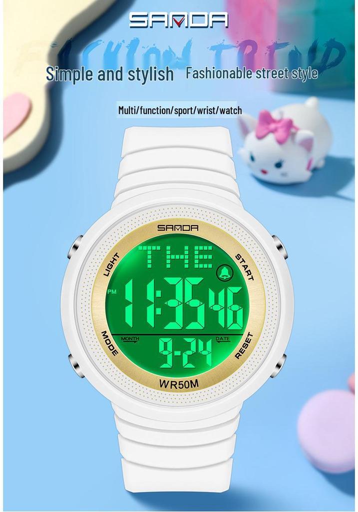 Sanda Multifunctional Unisex Digital Sports Watch – Waterproof, Fashionable, for Teen Students