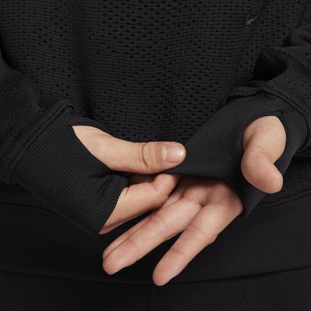 Nike Therma-Fit Adv A.P.S. Solid Color Hooded Casual Long Sleeve Sweatshirt Men Sweatshirt Black FB6848-010