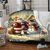 1pc Santa Claus Snowman Blanket Lightweight Flannel Throw for Sofa Bed Travel Camping Livingroom Office Couch Chair