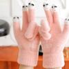Winter Warm Gloves Thickened Leaky Finger Gloves New Knitted Gloves  for Touch Screen