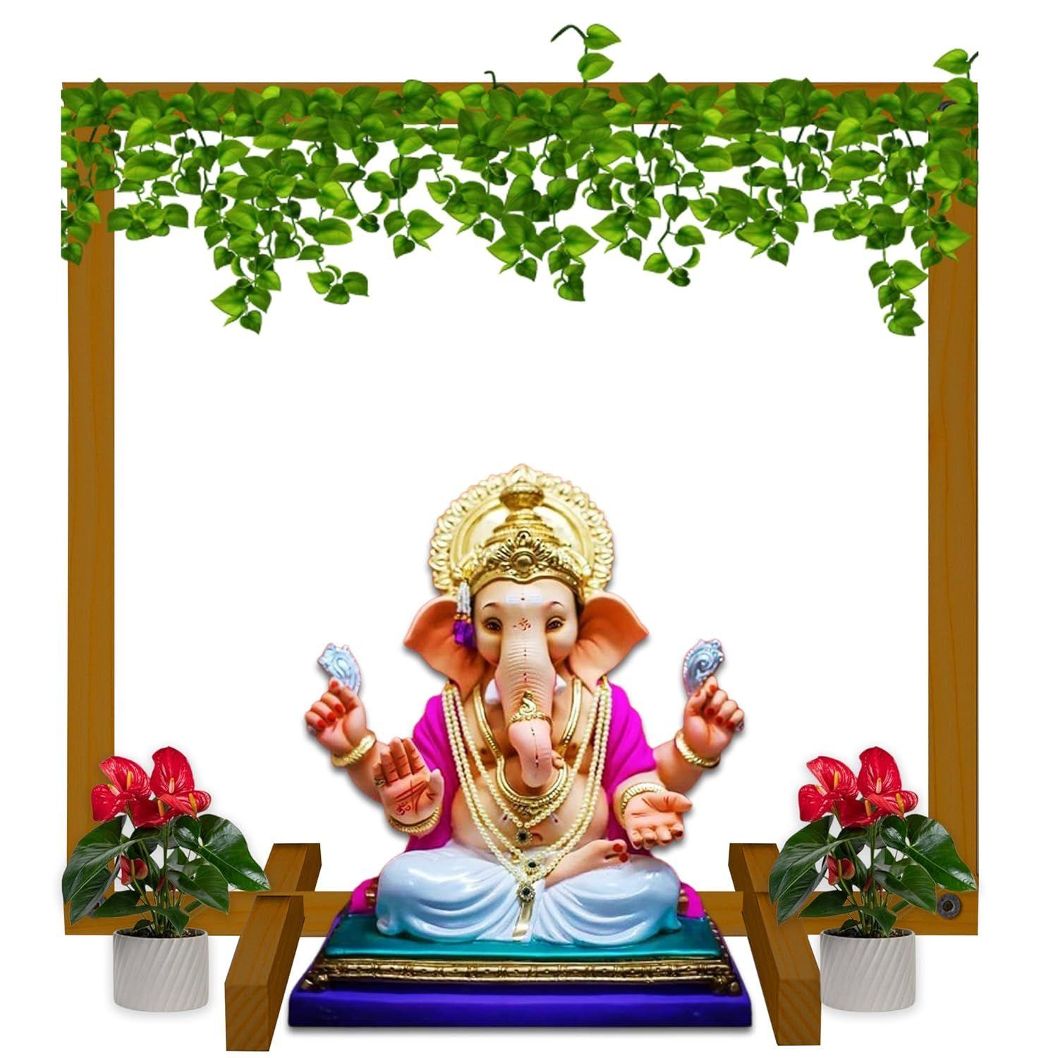 

Mandir Foldable Backdrop Stand for Ganpati ,Navratri,Durga Pooja,Ideal for Home Mandir and Office as Backdrop Frame, Festival Decoration Item 24 INCH