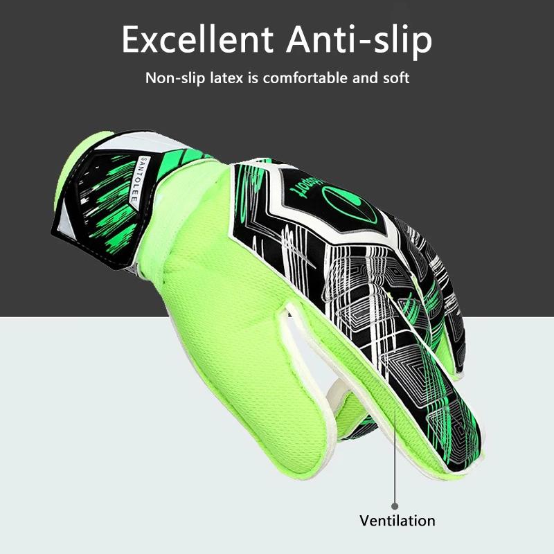 Childs Professional Goalkeeper Gloves Kids Football Latex Thickened Protection Goalkeeper Gloves Soccer Goalie Non-slip Gloves