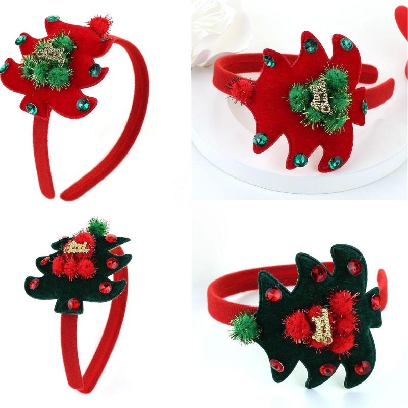 Christmas Decoration Plush Christmas Tree Headband Festival Celebration Headdress Christmas Hairhoop Party Accessories